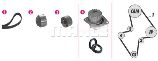 Mahle/Behr CPK 48 000P TIMING BELT KIT WITH WATER PUMP CPK48000P