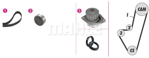 Mahle/Behr CPK 50 000P TIMING BELT KIT WITH WATER PUMP CPK50000P