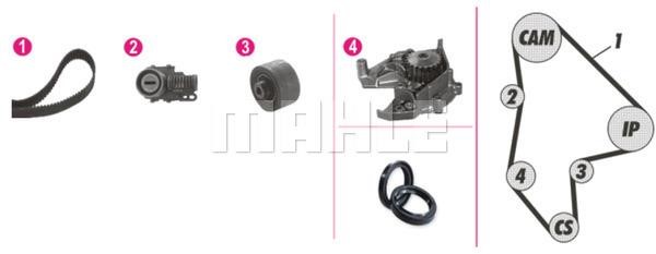 Mahle/Behr CPK 51 000P TIMING BELT KIT WITH WATER PUMP CPK51000P