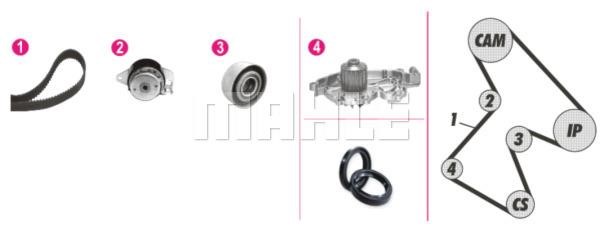Mahle/Behr CPK 58 000P TIMING BELT KIT WITH WATER PUMP CPK58000P