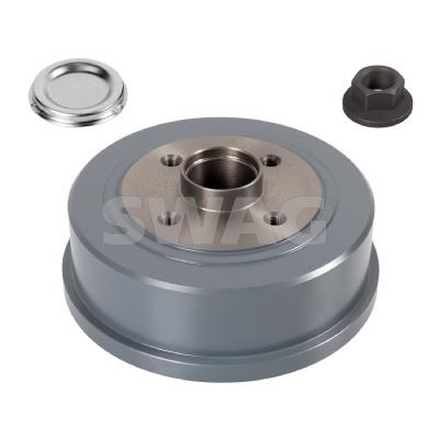 SWAG 33 10 0663 Brake drum with wheel bearing, assy 33100663