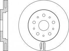 NiBK RN1183 Front brake disc ventilated RN1183