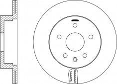 NiBK RN22001 Rear ventilated brake disc RN22001