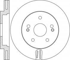 NiBK RN1652 Front brake disc ventilated RN1652