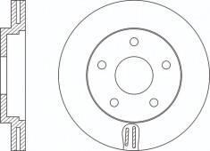NiBK RN1365 Front brake disc ventilated RN1365