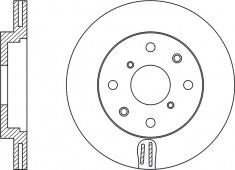 NiBK RN1526 Front brake disc ventilated RN1526
