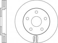 NiBK RN1123 Front brake disc ventilated RN1123