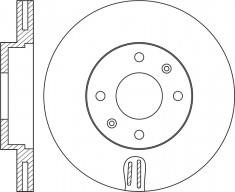 NiBK RN11002 Front brake disc ventilated RN11002