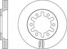 NiBK RN1421 Front brake disc ventilated RN1421