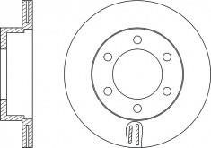 NiBK RN1128 Front brake disc ventilated RN1128