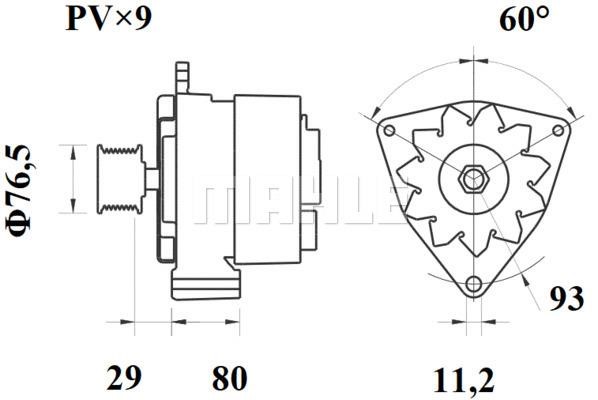 MG803 Mahle Original Alternator