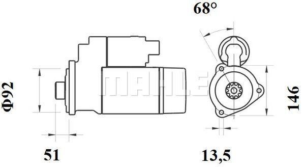 Starter motor Volvo: MS761 Mahle Original Starter