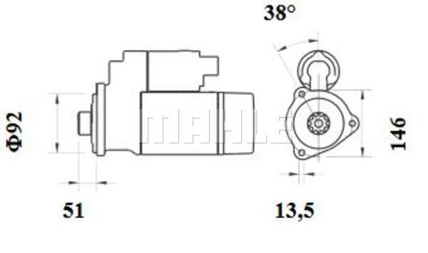 Mahle Original MS 770 Starter MS770 MS770 Mahle Original Starter