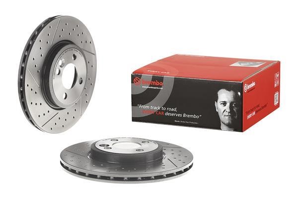 Ventilated brake disc with slotting and perforation Brembo 09.A047.21