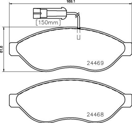 Brake pad set Brembo P 23 144
