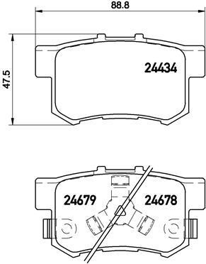 Rear disc brake pads, set Brembo P 28 061