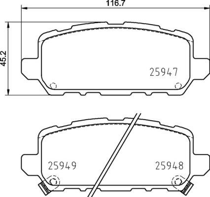 Brake pad set Brembo P 28 090