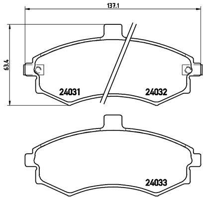 Brake pad set Brembo P 30 020