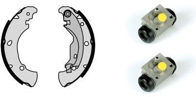 Brembo H 23 056 Brake shoes with cylinders, set H23056