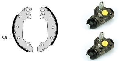 Brembo H 24 005 Brake shoes with cylinders, set H24005