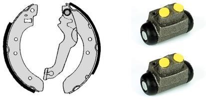 Brembo H 24 008 Brake shoes with cylinders, set H24008