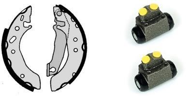 Brembo H 24 051 Brake shoes with cylinders, set H24051
