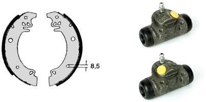 Brembo H 61 020 Brake shoes with cylinders, set H61020