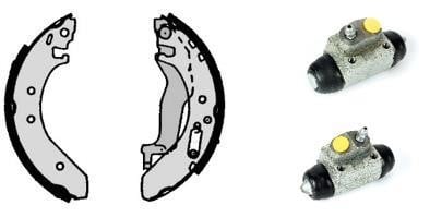 Brembo H 52 010 Brake shoes with cylinders, set H52010