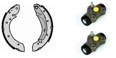 Brembo H 61 064 Brake shoes with cylinders, set H61064