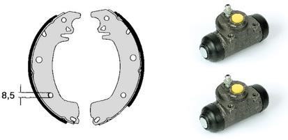 Brembo H 68 020 Brake shoes with cylinders, set H68020