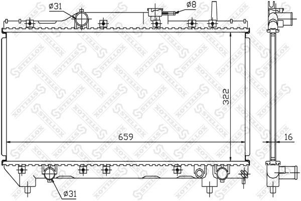 Stellox 10-25061-SX Radiator, engine cooling 1025061SX