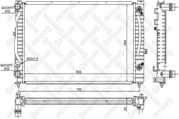 Stellox 10-25063-SX Radiator, engine cooling 1025063SX