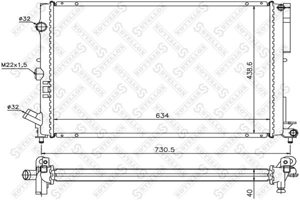 Stellox 10-25037-SX Radiator, engine cooling 1025037SX