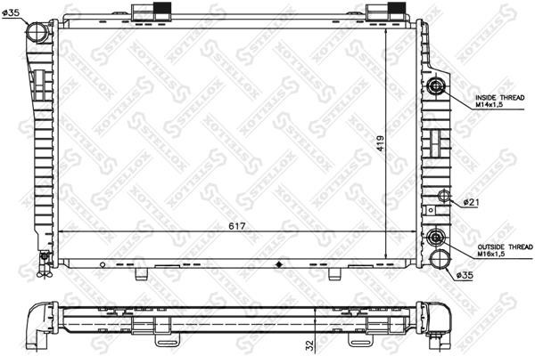 Stellox 10-25095-SX Radiator, engine cooling 1025095SX