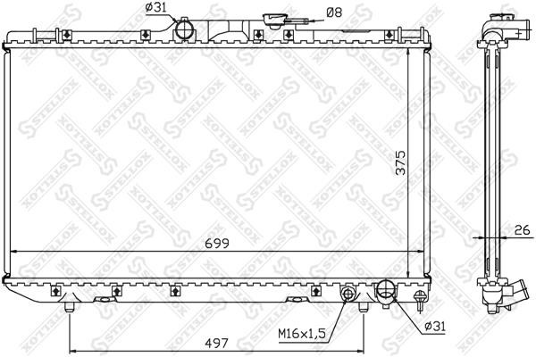 Stellox 10-25115-SX Radiator, engine cooling 1025115SX