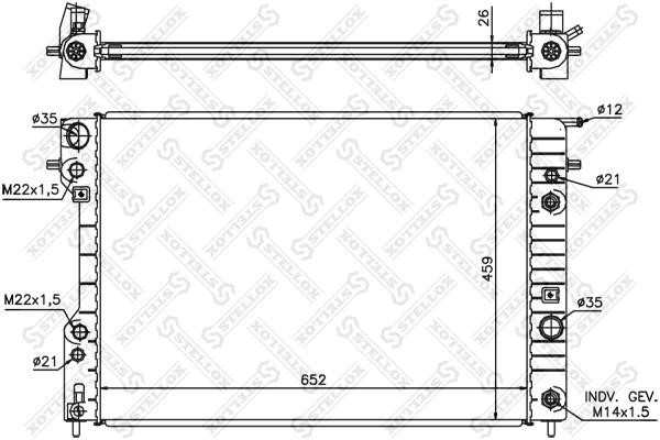 Stellox 10-25247-SX Radiator, engine cooling 1025247SX