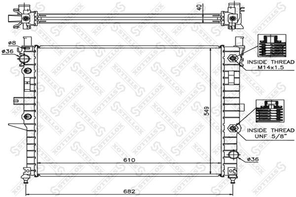 Stellox 10-25138-SX Radiator, engine cooling 1025138SX