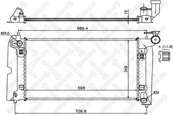 Stellox 10-25362-SX Radiator, engine cooling 1025362SX