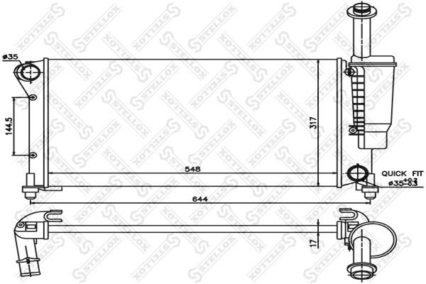 Stellox 10-25406-SX Radiator, engine cooling 1025406SX