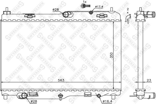 Stellox 10-25410-SX Radiator, engine cooling 1025410SX