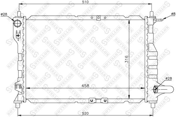 Stellox 10-25435-SX Radiator, engine cooling 1025435SX