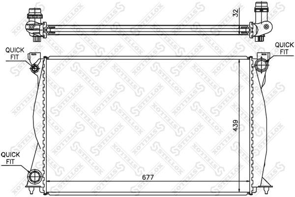 Stellox 10-25505-SX Radiator, engine cooling 1025505SX