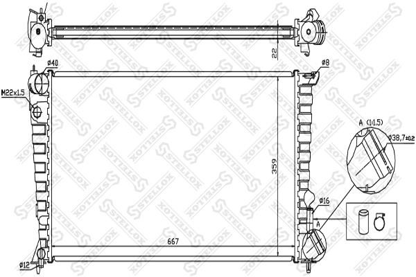 Stellox 10-25654-SX Radiator, engine cooling 1025654SX