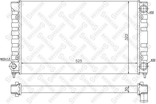 Stellox 10-26574-SX Radiator, engine cooling 1026574SX