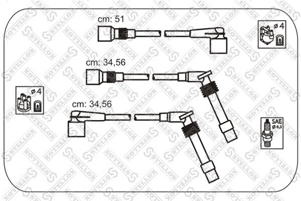 Stellox 10-38538-SX Ignition cable kit 1038538SX