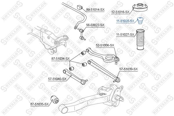 Stellox 11-51028-SX Rear shock absorber bump 1151028SX