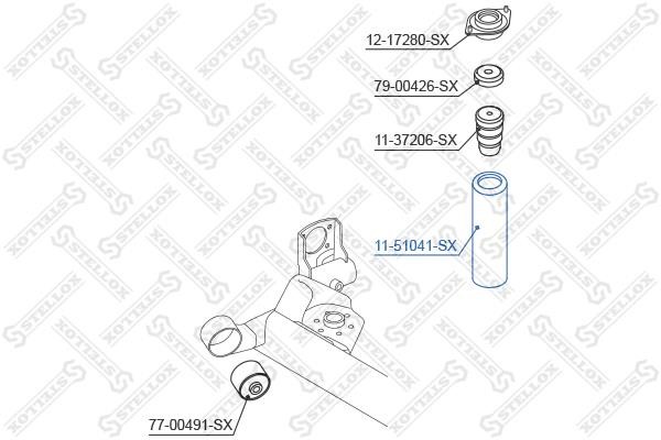 Stellox 11-51041-SX Rear shock absorber boot 1151041SX