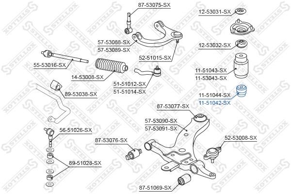 Stellox 11-51042-SX Rear shock absorber bump 1151042SX