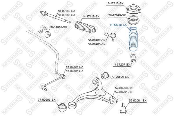 Stellox 11-53030-SX Rear shock absorber boot 1153030SX