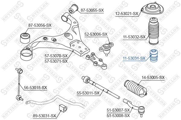Stellox 11-53031-SX Rubber buffer, suspension 1153031SX